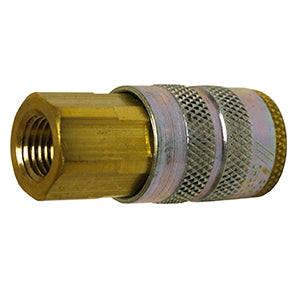 Sleeve Lock Air Socket, Industrial "M" Style Plug, 1/4" NPT Female, 1/4" Coupler